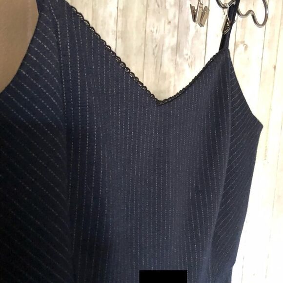 1. State Navy Blue Pinstripe Jumpsuit - Picture 2 of 8